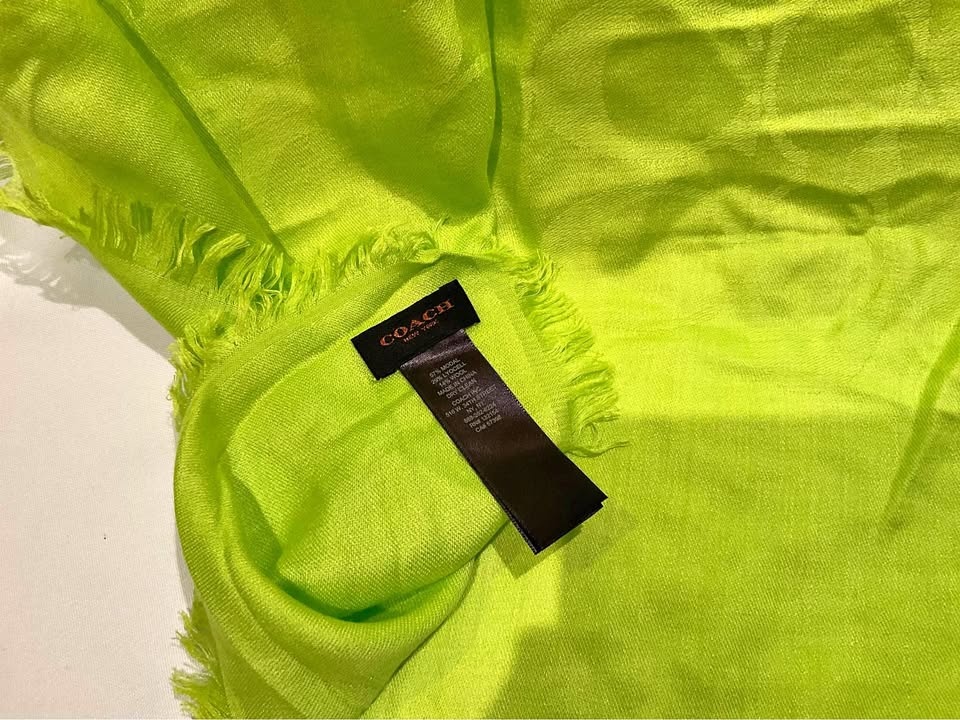 Coach Scarf / Swimsuit Wrap Large Lime Green
