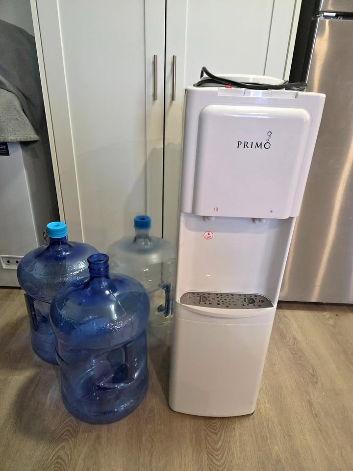 Primo Water Dispenser + 3 5-Gallon Bottles