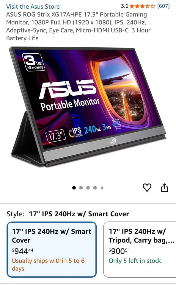 ROG STRIX XG17 Portable Gaming Monitor - photo 5