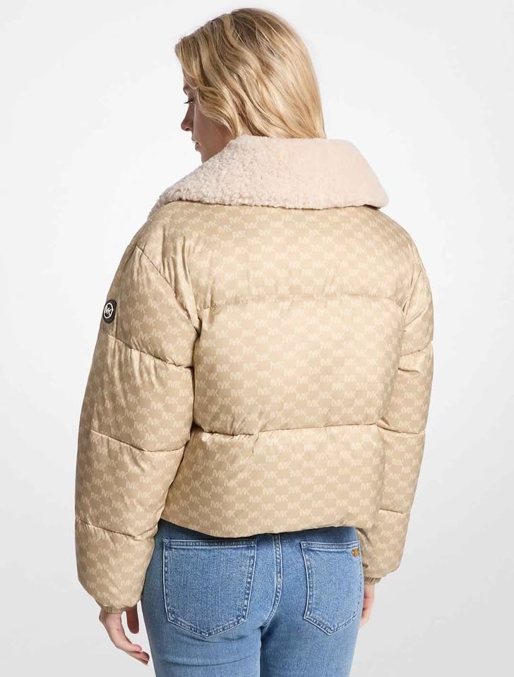 Michael Kors MK Logo Puffer Jacket w/ Shearling Collar - photo 2