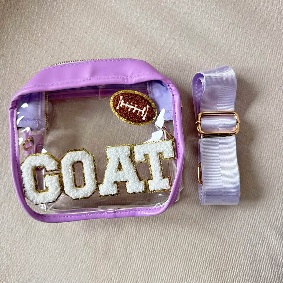 Football Sunday Super Bowl Clear Bag | GOAT | Perfect for Stadiu