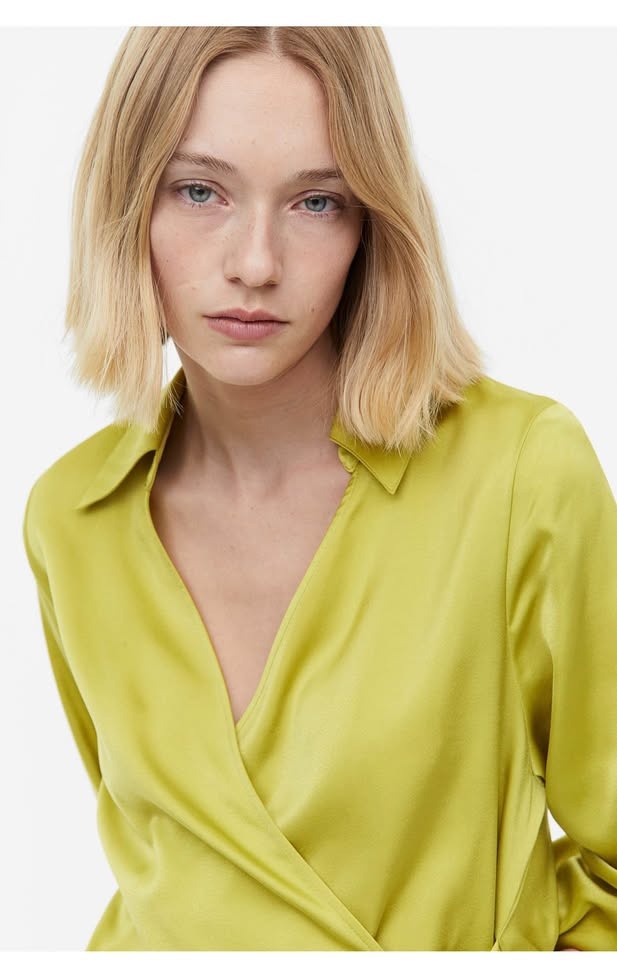 H&M Satin Silky Tie Wrap Mini Dress | Size Large - photo 4