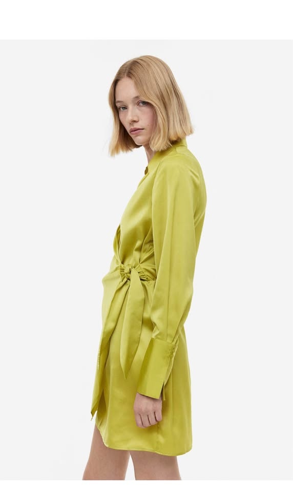 H&M Satin Silky Tie Wrap Mini Dress | Size Large - photo 5