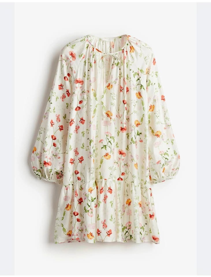 Silky Mini Floral Dress w tie details | Size Medium | New w tags