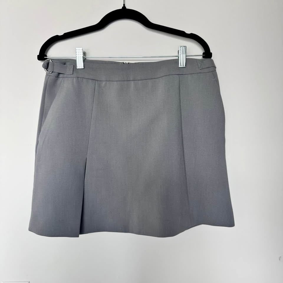 Steel Grey Mini Tennis Skirt | Large | New w Tags