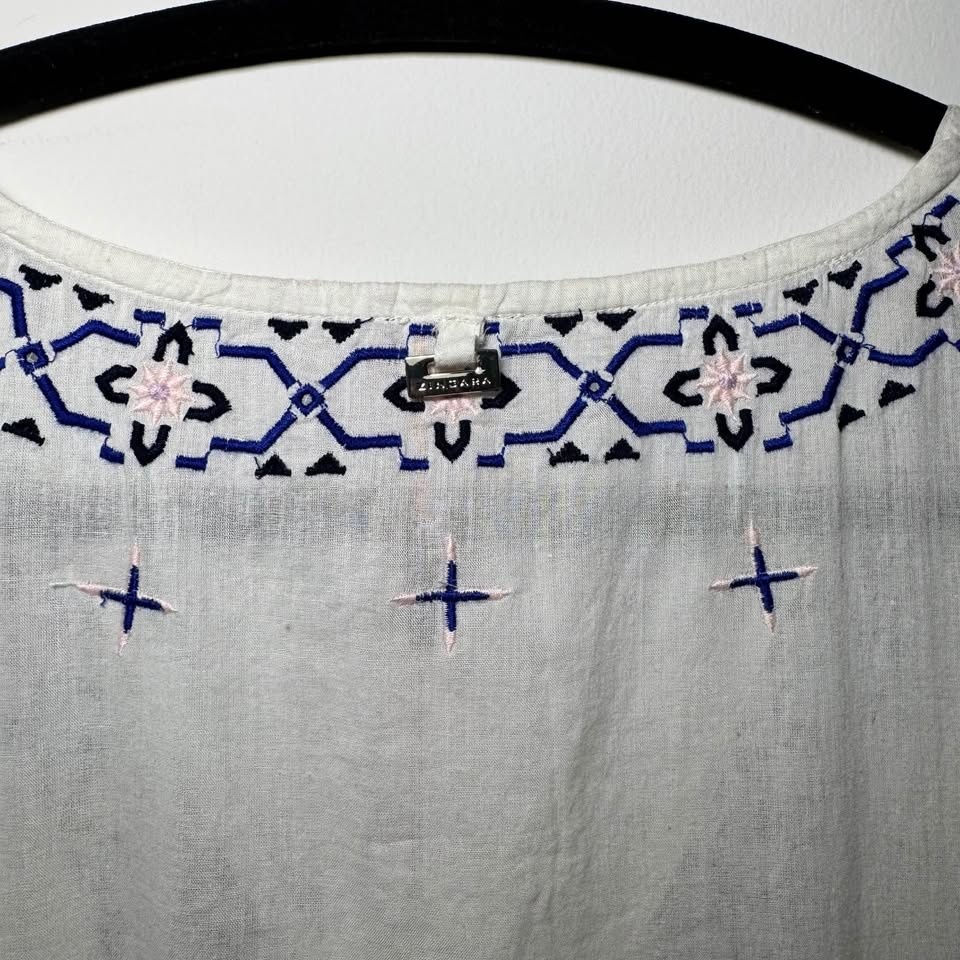 Zingara Kaftan Cotton Embroidered Swimsuit Coverup - New w Tags - photo 5