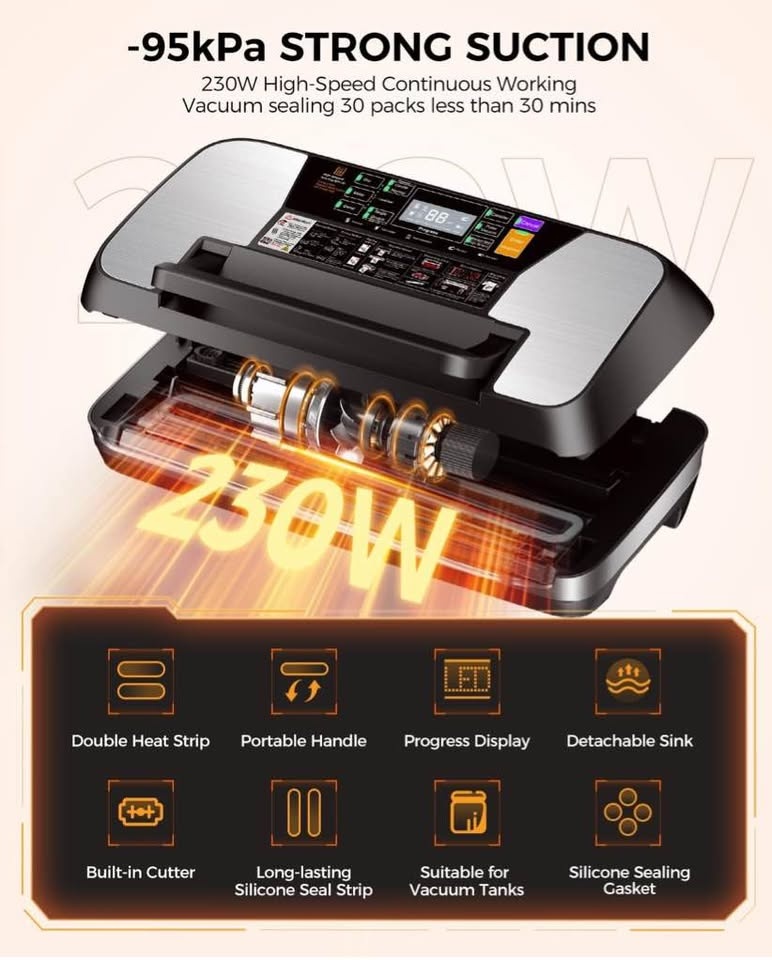 MZRO 95kpa Vacuum Sealer Machine, Commercial Full Automatic Food - photo 3