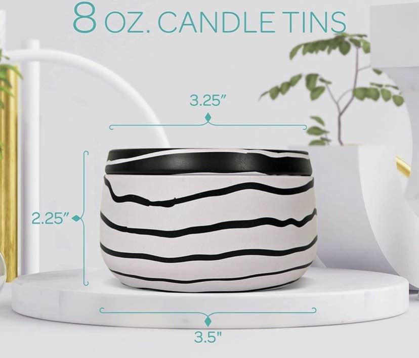 Zebra Print Tin Cans With Lids: 8oz, 12Pack for Crafts - photo 2