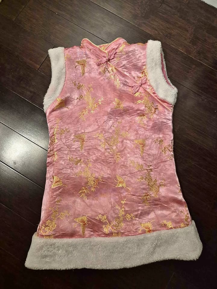 Girls Cheongsam Dress Size 5-6T Pink