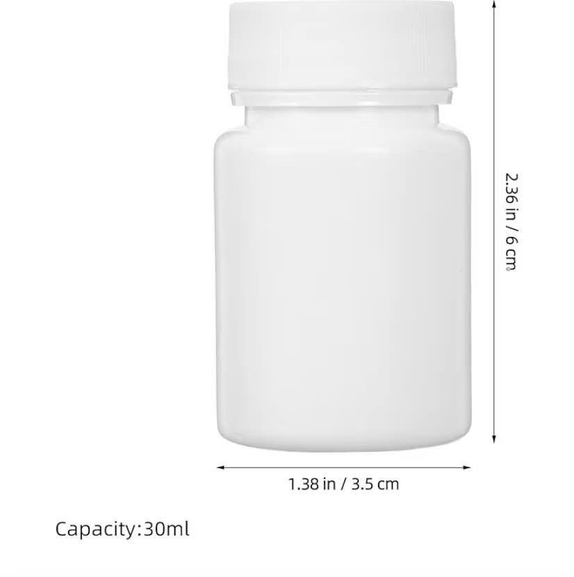 50pcs 30ml White/Clear Plastic Capsule Storage Bottles - photo 2
