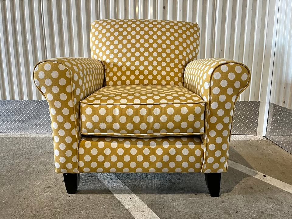 Brindon Yellow Dot Accent Chair