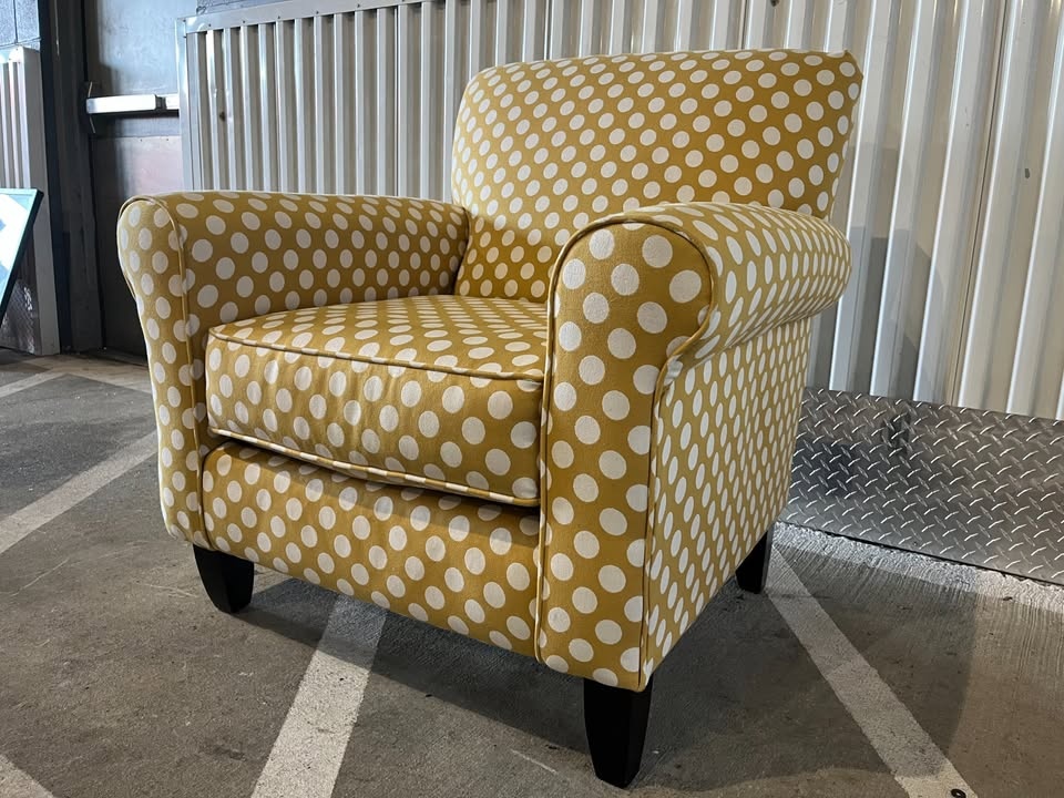 Brindon Yellow Dot Accent Chair - photo 2