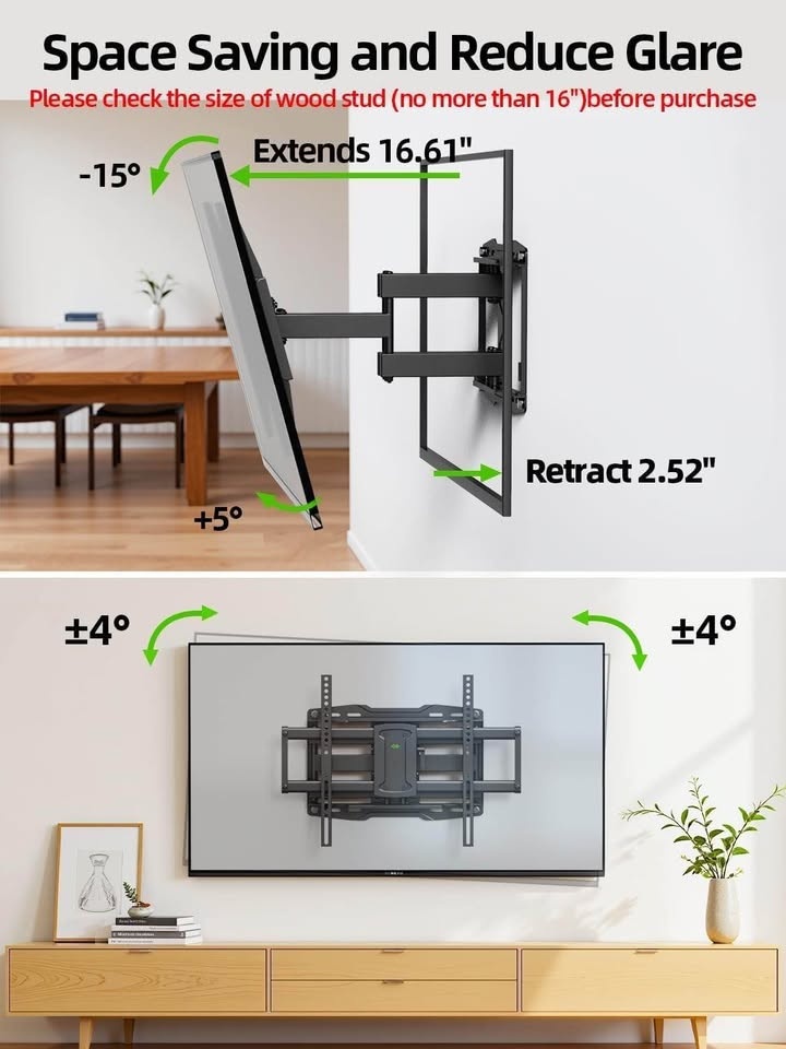USX MOUNT Full Motion TV Wall Mount 37-86" Dual Arm - photo 2