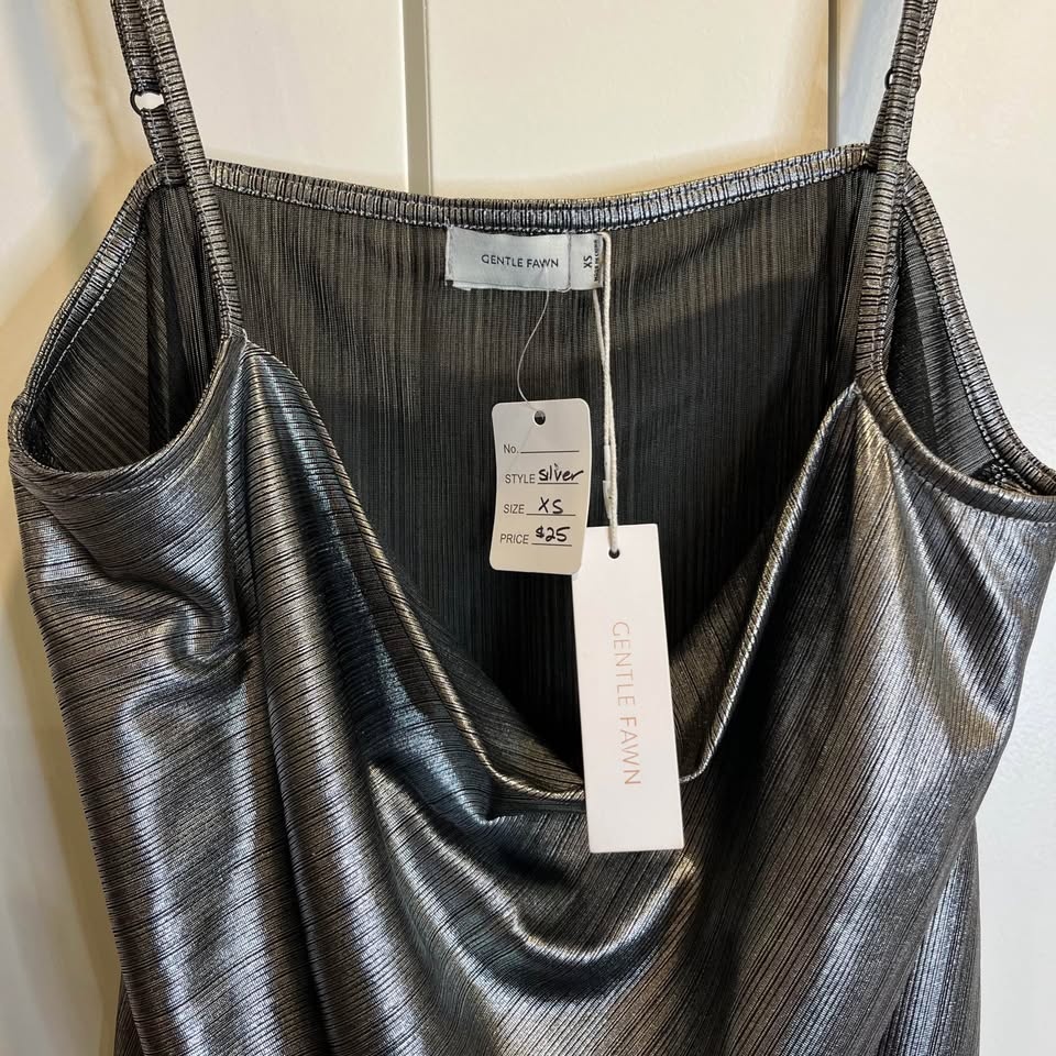Gentle Fawn Metallic Silver Tank Top - NWT - Size XS - photo 4