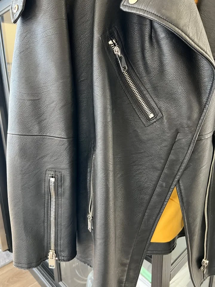 Women's Zara Black Faux Leather Jacket image indicator(3)