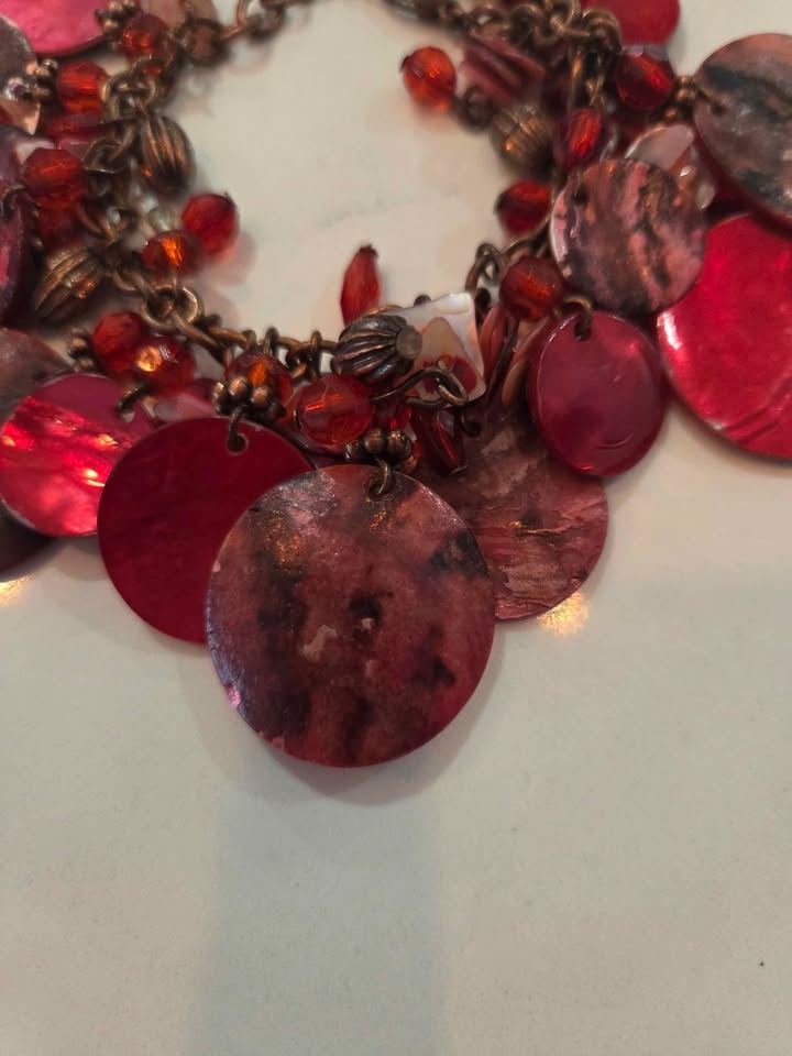 Red Shell Statement Charm Bracelet - photo 2