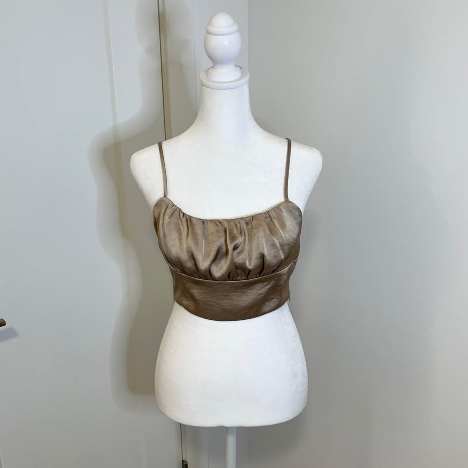 WILFRED Satin Women's Crop-Top - shiny tan - Size XS - photo 2