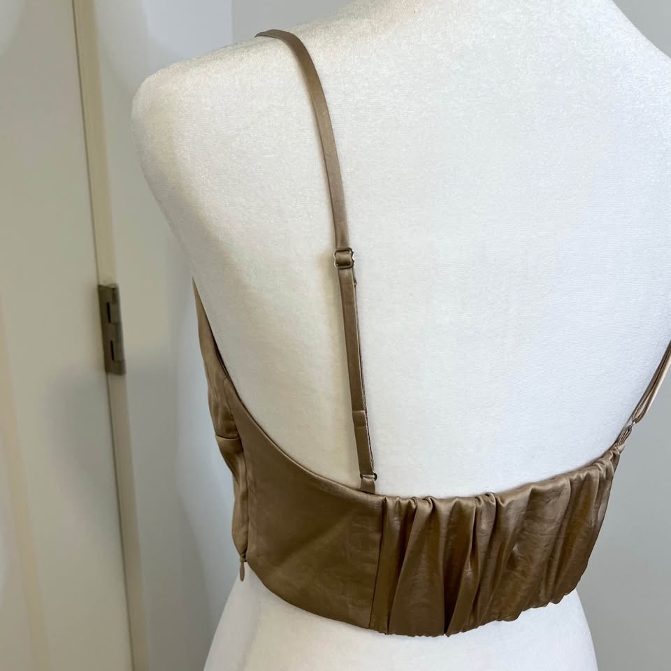 WILFRED Satin Women's Crop-Top - shiny tan - Size XS - photo 3