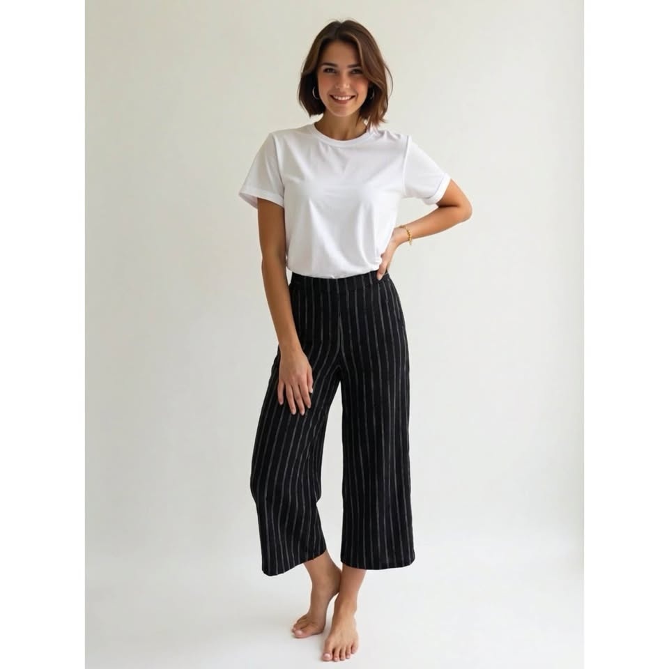 WILFRED Wide-Leg Striped Pants from Aritzia - Size S