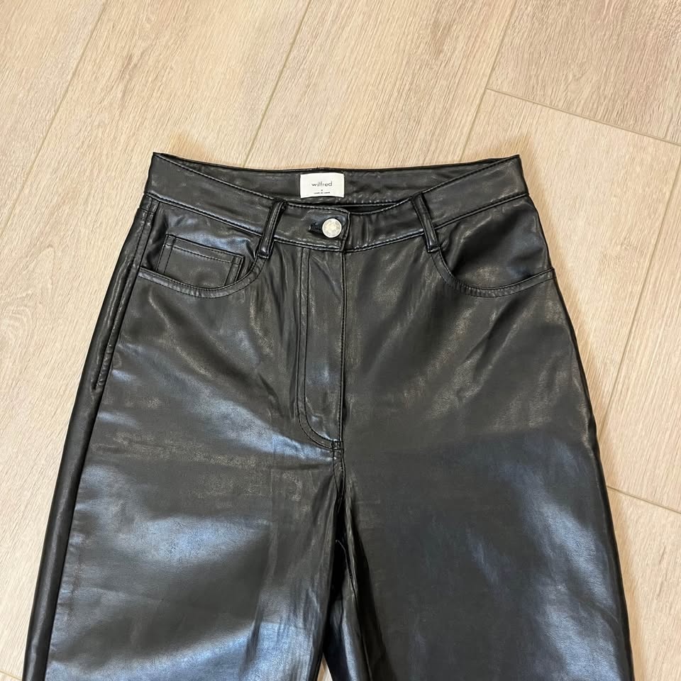 Wilfred Melina Black Vegan Leather Pants - Size 4 - photo 2