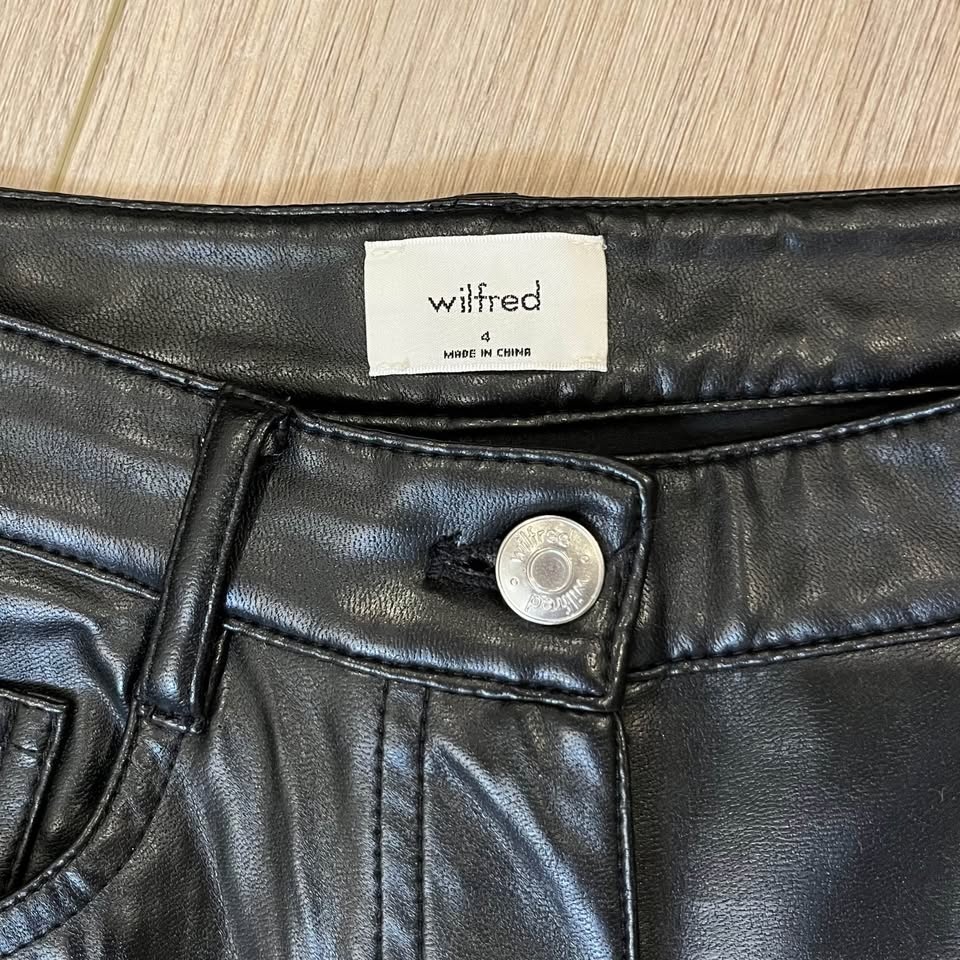 Wilfred Melina Black Vegan Leather Pants - Size 4 - photo 3