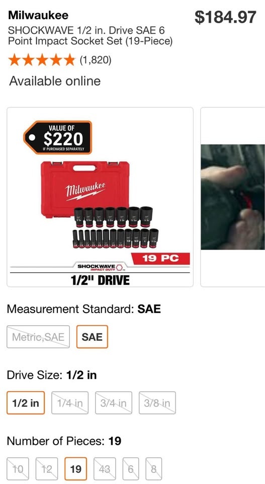 Milwaukee 1/2 Impact Set SAE - photo 2