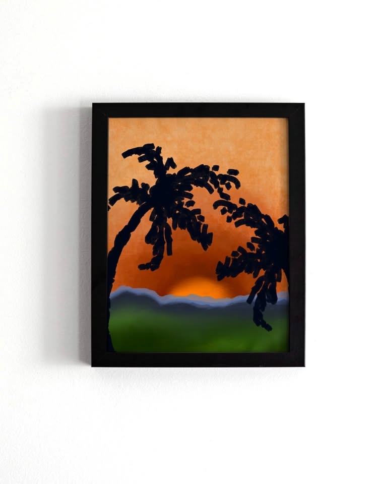 Palm Wine Sunsets Framed Print 11x14