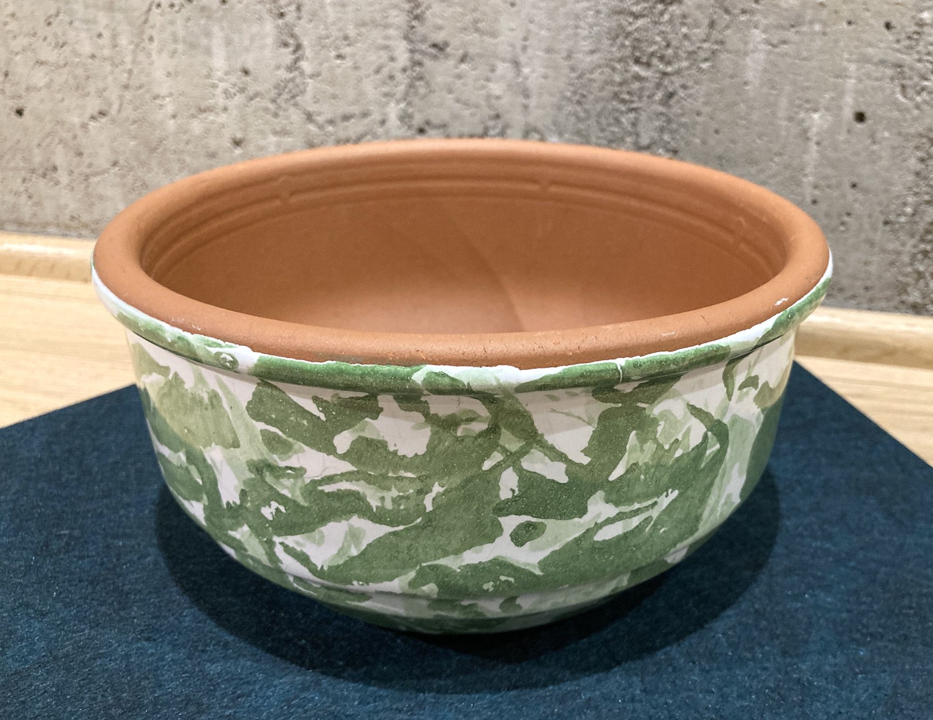 SILMA Italy Terracotta Pottery Flower Pot Planter Green/White
