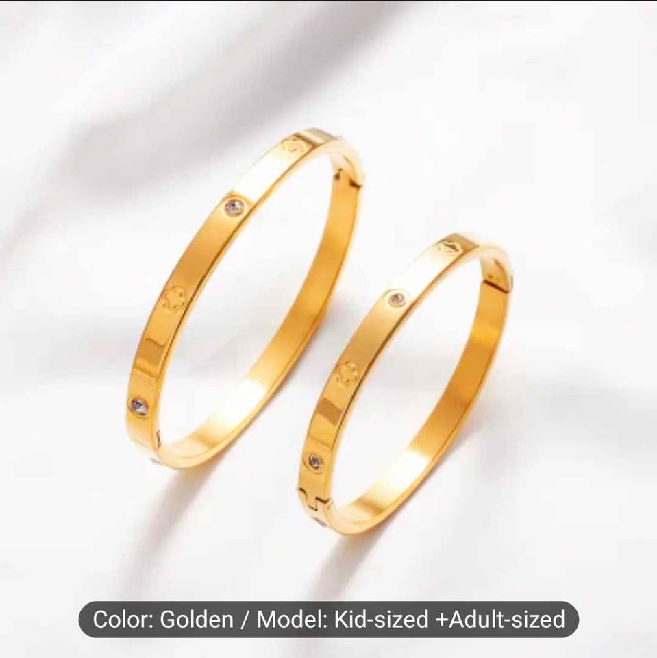 Mother & Daughter 18K Gold-Plated Clover Bracelet Set – 2pcs - photo 4