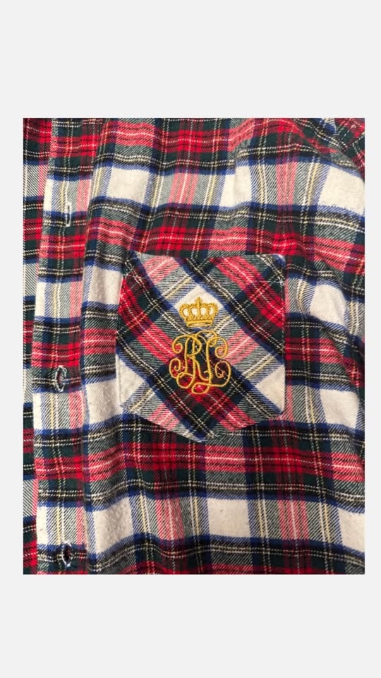 Lauren Ralph Lauren Red Plaid Flannel w/ Gold Crown Crest - Wome - photo 2