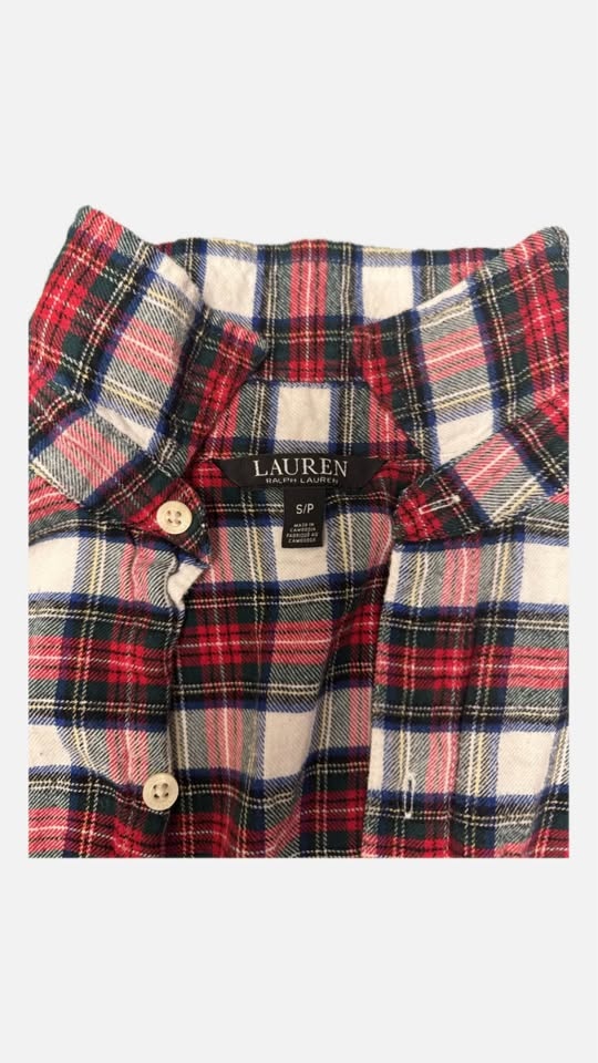 Lauren Ralph Lauren Red Plaid Flannel w/ Gold Crown Crest - Wome - photo 3