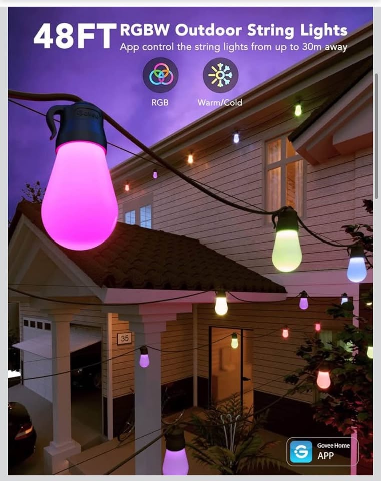 New brand  Smart Outdoor String Lights  48ft RGBIC - photo 4