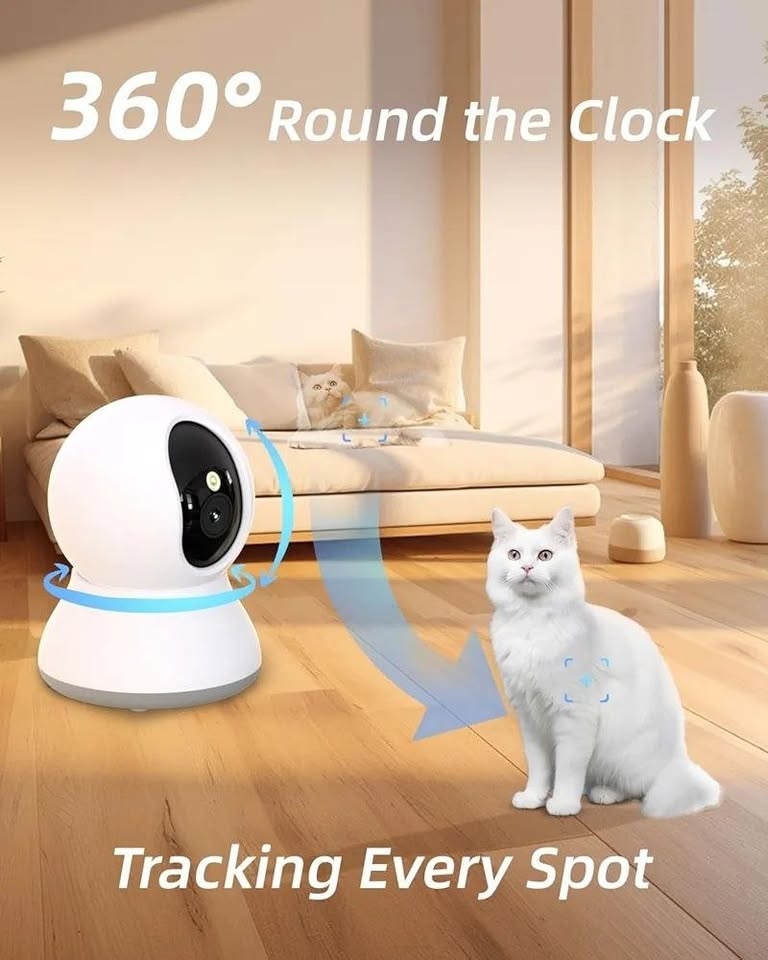 NEW Pet Camera – 2K 360° WiFi | Color Night Vision | 2-Way Audio - photo 3
