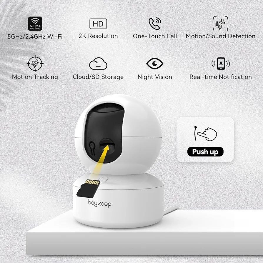 BoyKeep K30 Indoor Security Camera - 2K, 5G WiFi, 360° View - photo 4