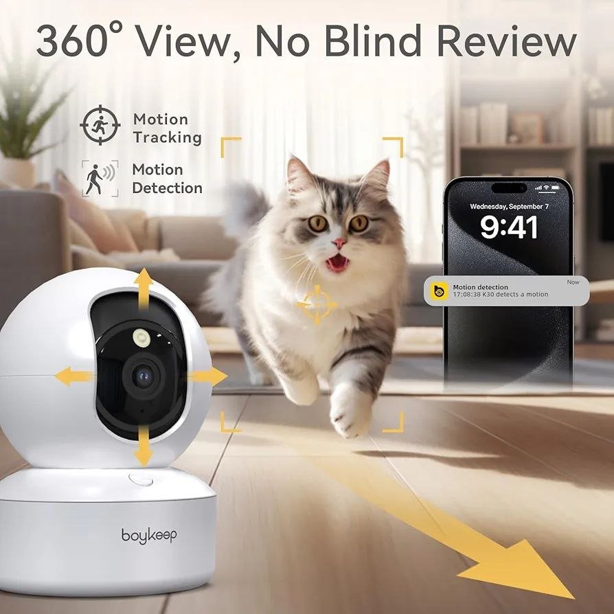 BoyKeep K30 Indoor Security Camera - 2K, 5G WiFi, 360° View - photo 5