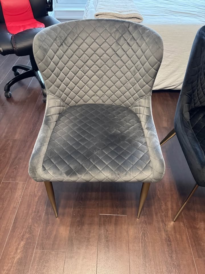 Velvet Dining Chairs - Grey and black - photo 3