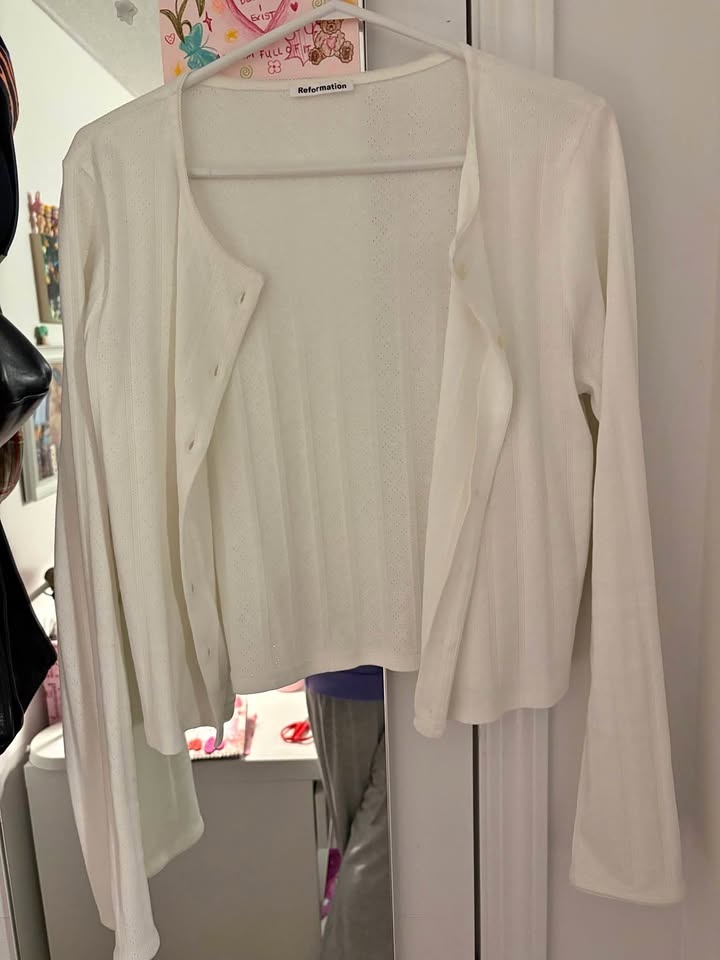 Reformation Pointelle Cardigan