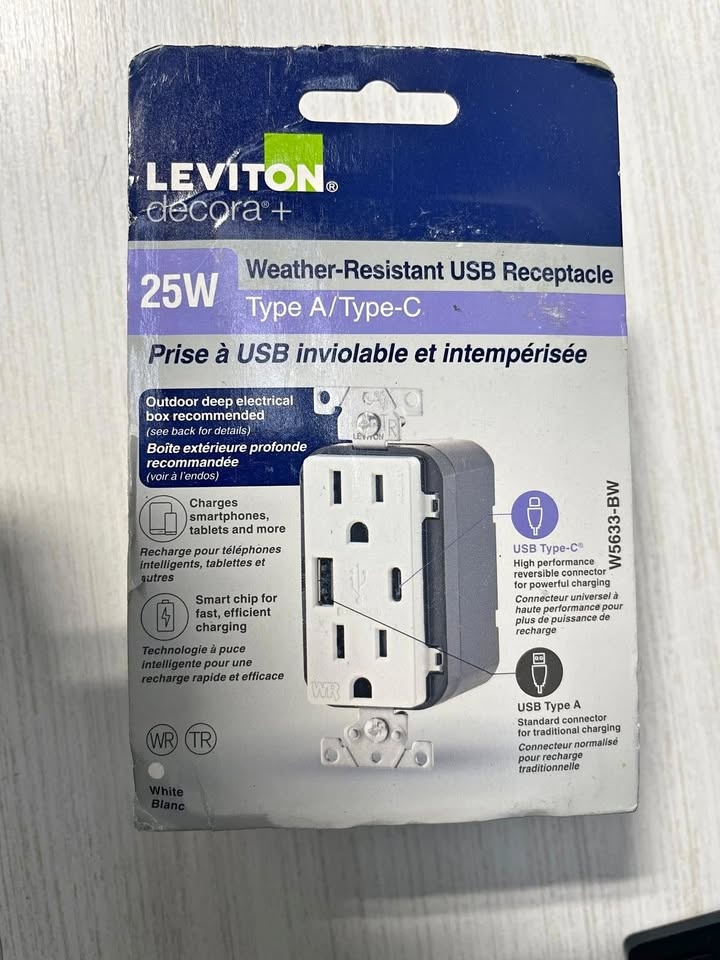 Leviton Decora Weather-Resistant USB Receptacle