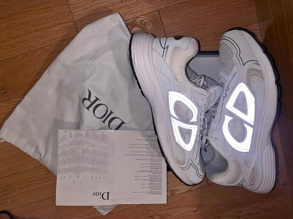 Dior B30 Sneakers - White Reflective - Size 45