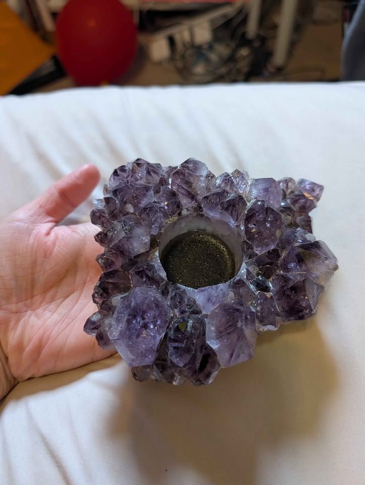 Large Amethyst Candle Holder - photo 2