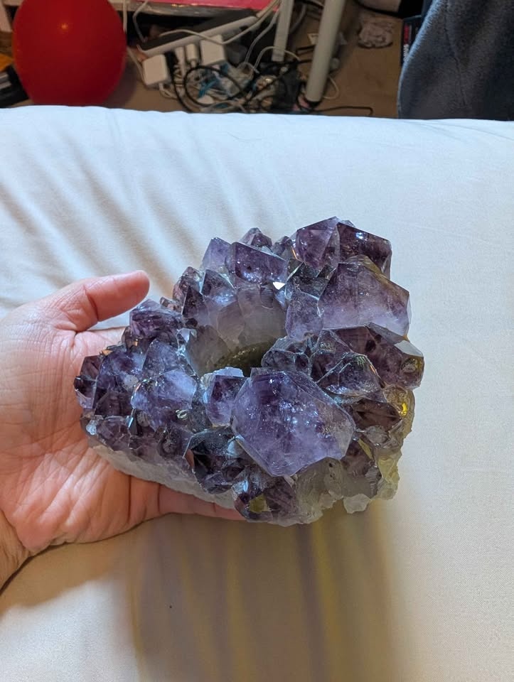 Large Amethyst Candle Holder - photo 3