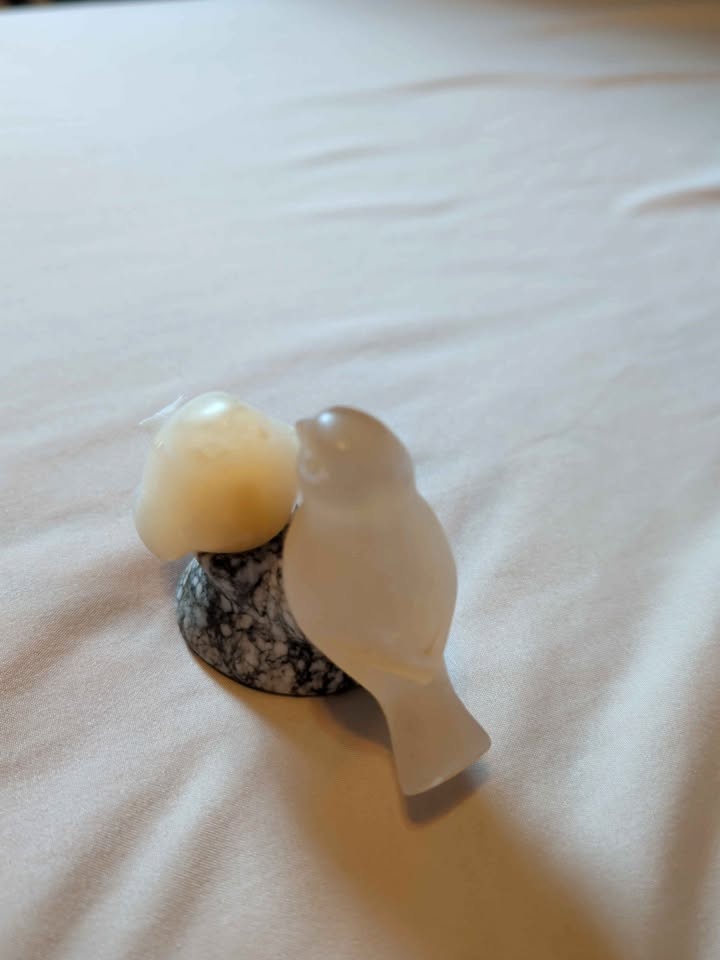 vintage carved lovebirds