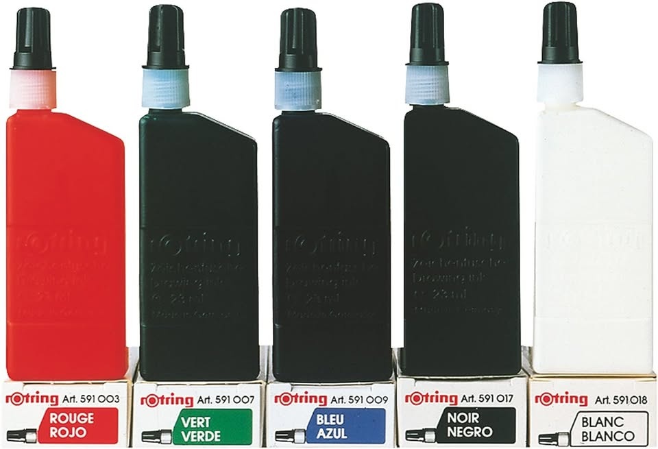 rOtring Isograph and Variant Drawing Ink, 23 ml - Black, Brown,