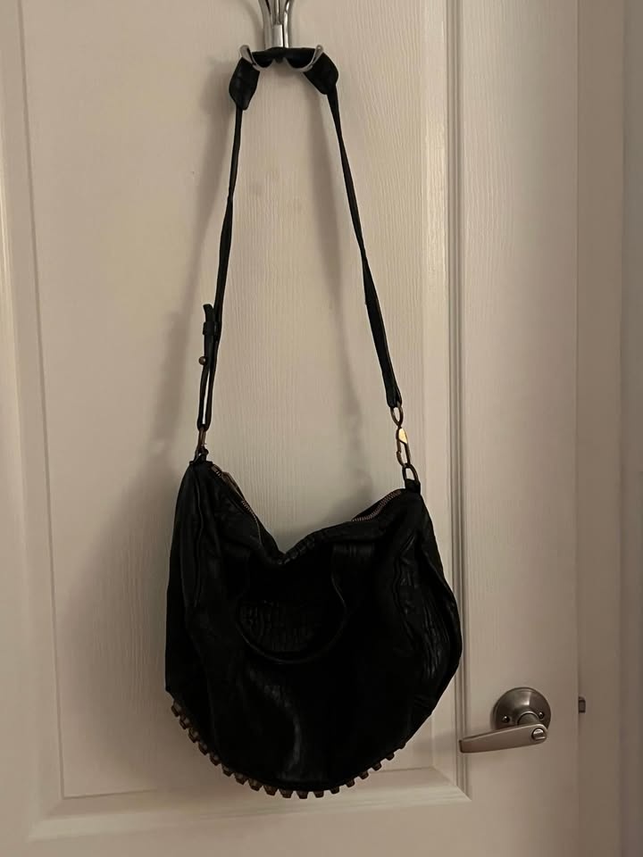 Alexander Wang Large Rockie Bag Pebbled Black Leather