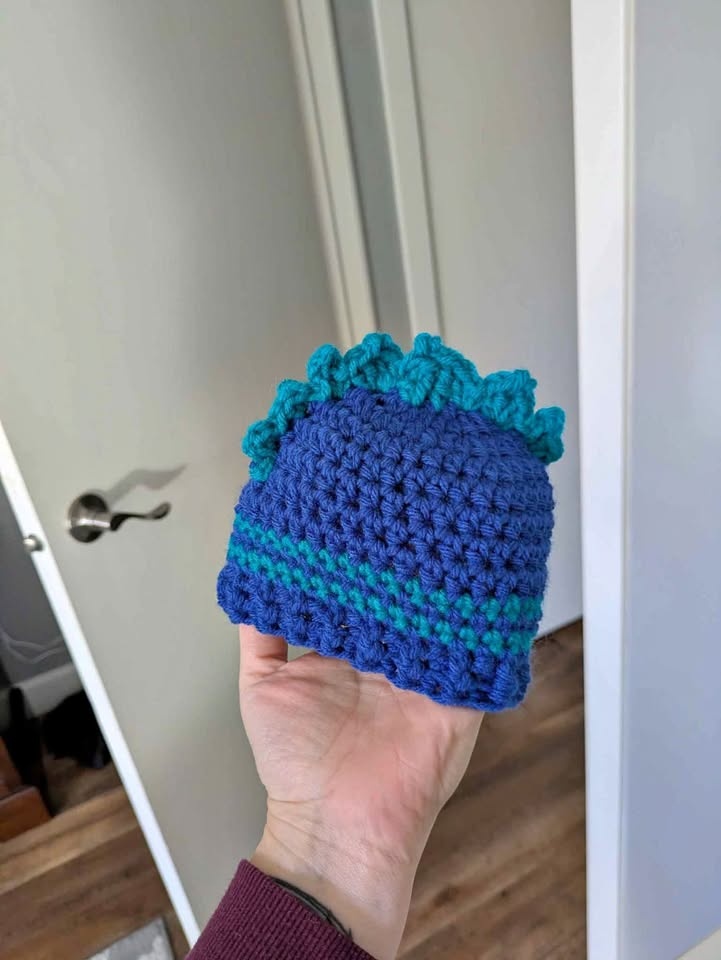 Handmade Preemie Newborn Dino Hat