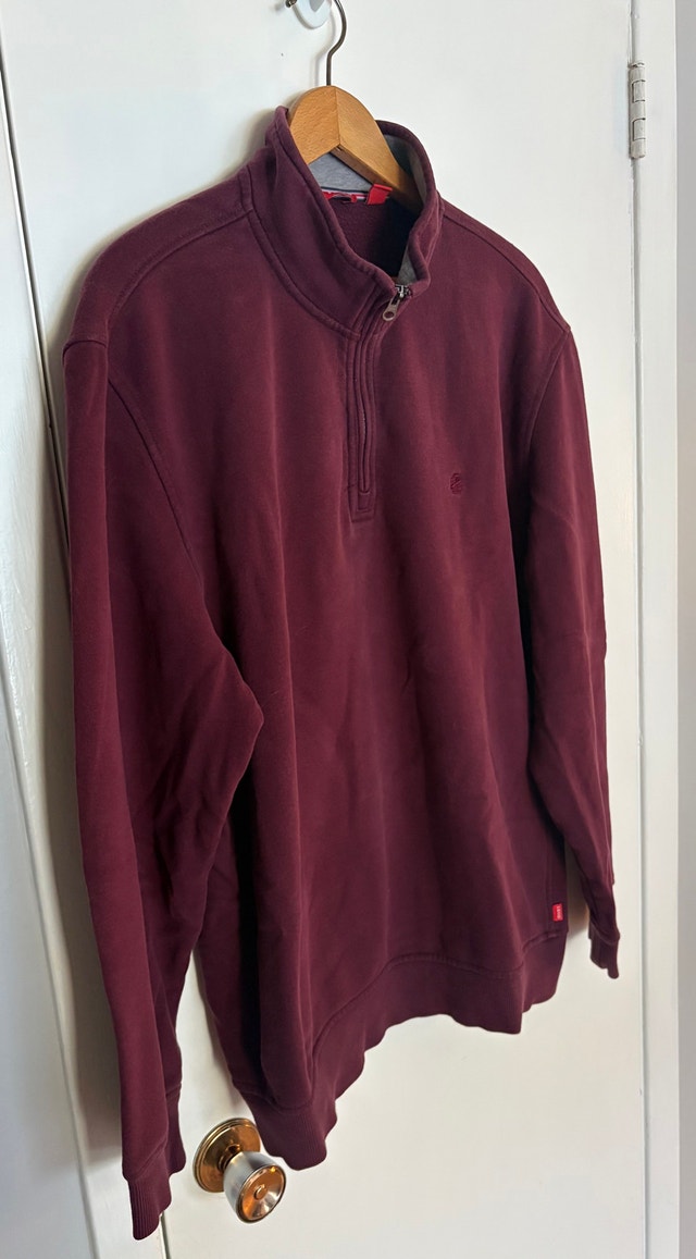 Men's XL Izod Quarter Zip Sweatshirt (Maroon)