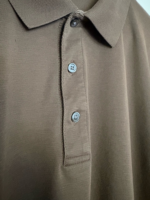 Men's XL Brown Long-Sleeve Polo Shirt - Eddie Bauer - photo 3