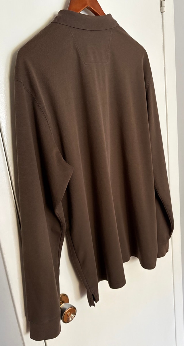 Men's XL Brown Long-Sleeve Polo Shirt - Eddie Bauer - photo 4