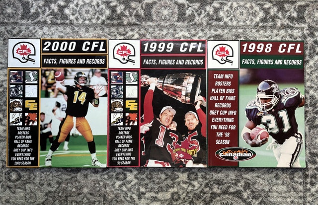 Rare 1998-1999-2000 CFL Football Facts Books Set