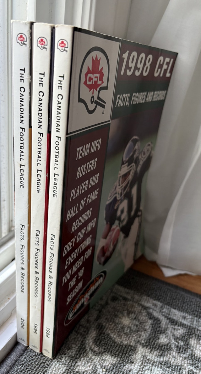 Rare 1998-1999-2000 CFL Football Facts Books Set - photo 5